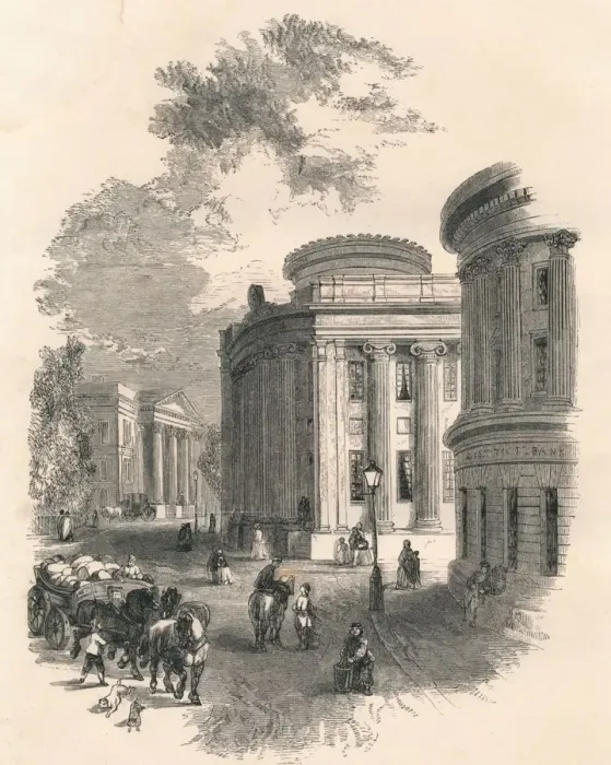 Framed Print : Old Town Hall and Commercial Buildings, Leeds, c19th century Framed Print : Old Town Hall and Commercial Buildings, Leeds, c19th century