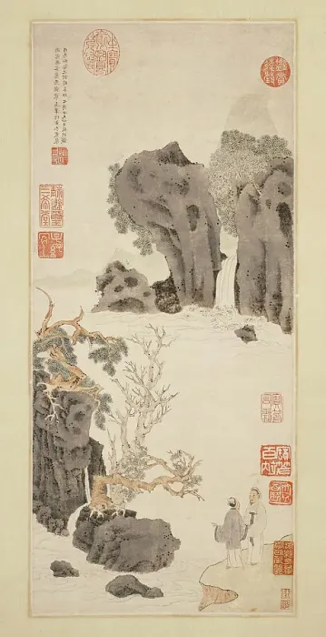 Framed Print : Old Trees by a Cold Waterfall, 1531. Creator: Wen Zhengming Framed Print : Old Trees by a Cold Waterfall, 1531. Creator: Wen Zhengming