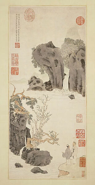 Old Trees by a Cold Waterfall, 1531. Creator: Wen Zhengming