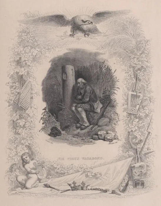 Framed Print : The Old Vagabond, from The Complete Works of Beranger, 1829 Framed Print : The Old Vagabond, from The Complete Works of Beranger, 1829