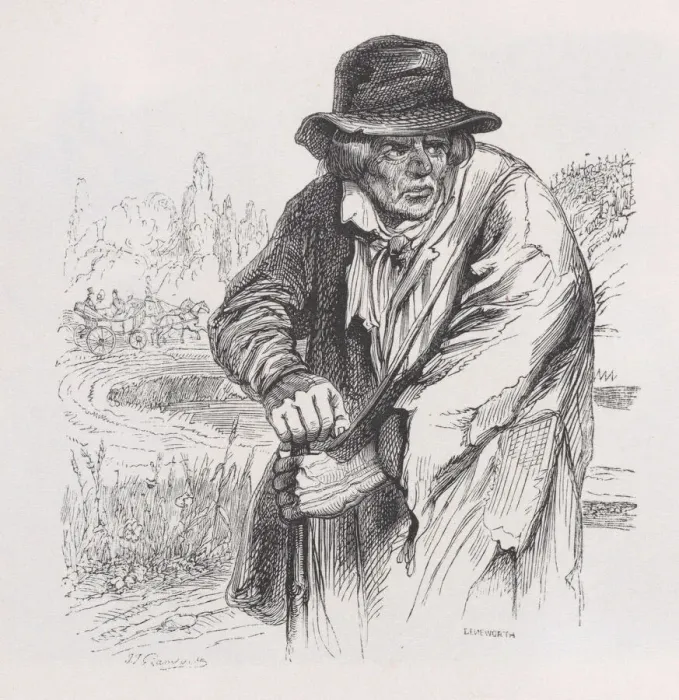 Framed Print : The Old Vagabond from The Complete Works of Beranger, 1836 Framed Print : The Old Vagabond from The Complete Works of Beranger, 1836