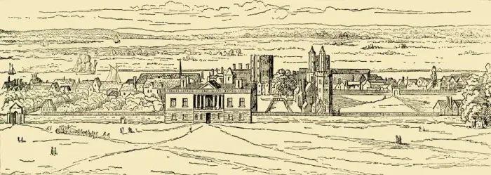 Framed Print : Old View of Greenwich Palace. (After Hollar. ), (c1878). Creator: Unknown Framed Print : Old View of Greenwich Palace. (After Hollar. ), (c1878). Creator: Unknown