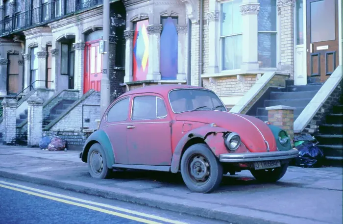 Framed Print : Old Volkswagen Beetle Banger Framed Print : Old Volkswagen Beetle Banger