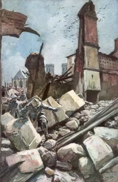 Framed Print : On the Old Walls of Verdun, France, June 1916, (1926). Artist: Francois Flameng Framed Print : On the Old Walls of Verdun, France, June 1916, (1926). Artist: Francois Flameng