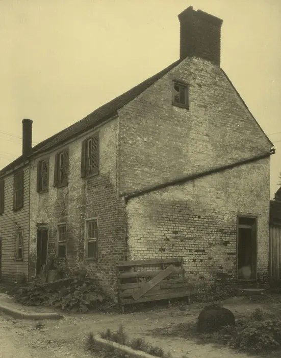 Framed Print : Old warehouse on former Market Yard, Falmouth, between 1925 and 1929. Creator: Frances Benjamin Johnston Framed Print : Old warehouse on former Market Yard, Falmouth, between 1925 and 1929. Creator: Frances Benjamin Johnston