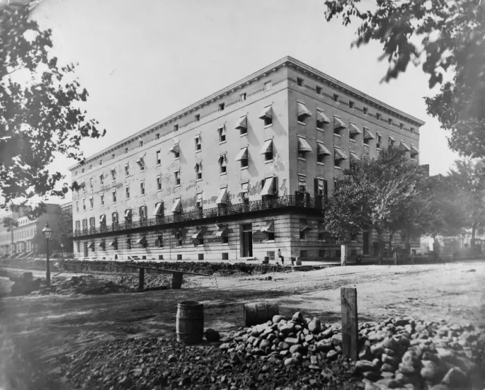 Framed Print : Old Winder Building, 17th St. N. W. below Pa. Ave. Washington, D. C. between 1860 and 1880. Creator: Unknown Framed Print : Old Winder Building, 17th St. N. W. below Pa. Ave. Washington, D. C. between 1860 and 1880. Creator: Unknown