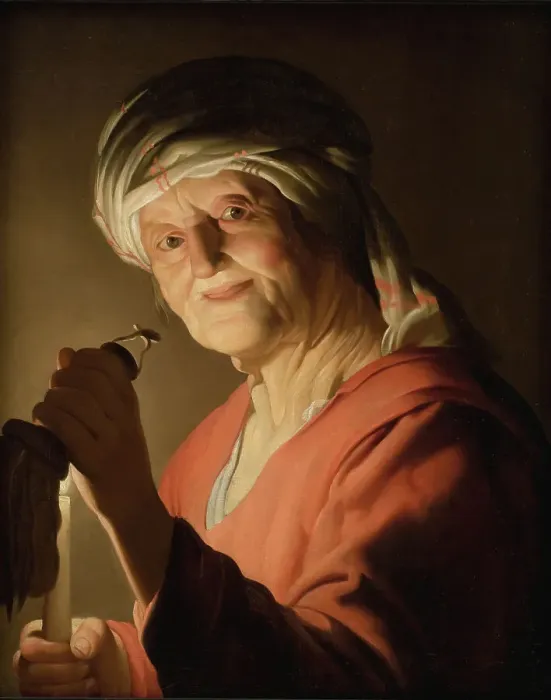 Framed Print : An Old Woman, 1623. Creator: Gerrit van Honthorst Framed Print : An Old Woman, 1623. Creator: Gerrit van Honthorst