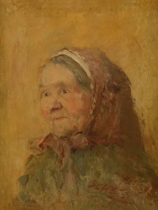 Framed Print : An Old Woman, 1892. Creator: Evrard Larock Framed Print : An Old Woman, 1892. Creator: Evrard Larock