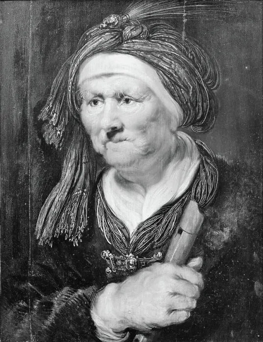 Framed Print : An old woman. Allegory of hearing, 1624-1670. Creator: Karel van Mander III Framed Print : An old woman. Allegory of hearing, 1624-1670. Creator: Karel van Mander III