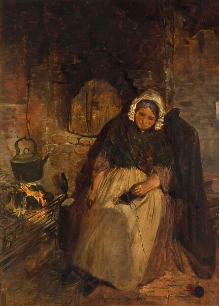 An Old Woman Asleep, 1859. Creator: David Cox the elder