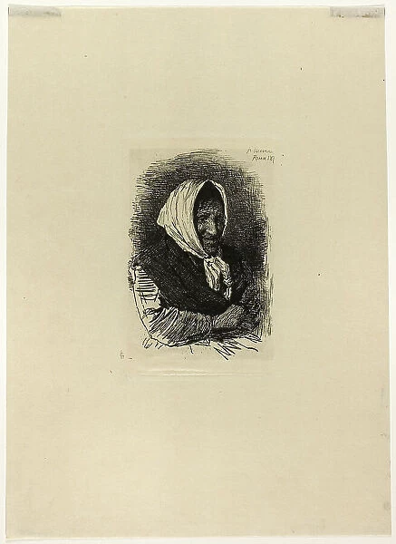 Old Woman Facing Right, 1874. Creator: Antonio Piccinni