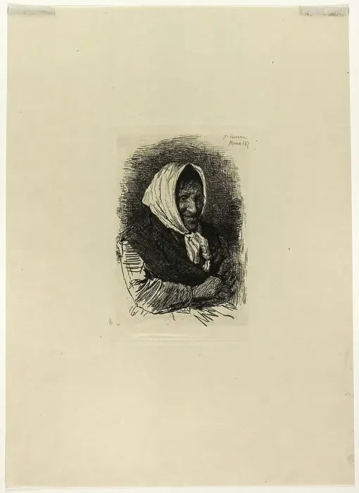 Framed Print : Old Woman Facing Right, 1874. Creator: Antonio Piccinni Framed Print : Old Woman Facing Right, 1874. Creator: Antonio Piccinni