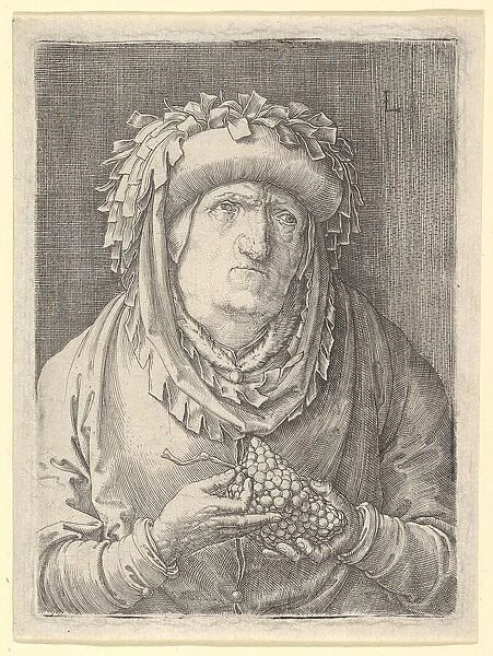 Old Woman With Grapes, ca. 1523. Creator: Lucas van Leyden
