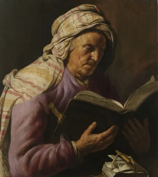 Framed Print : Old Woman Reading, 1626-1633. Artist: Lievens, Jan (1607-1674) Framed Print : Old Woman Reading, 1626-1633. Artist: Lievens, Jan (1607-1674)