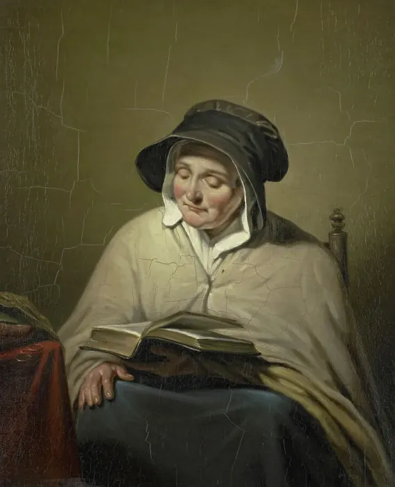 Framed Print : Old Woman Reading, 1820-1833. Creator: Cornelis Kruseman Framed Print : Old Woman Reading, 1820-1833. Creator: Cornelis Kruseman