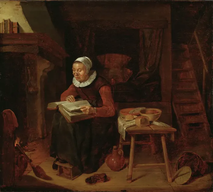 Framed Print : Old Woman Reading the Bible, 1663. Creator: Gerritsz Quiringh van Brekelenkam