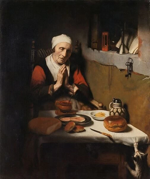 Old Woman Saying Grace, Known as ‘The Prayer without End, c.1656. Creator: Nicolaes Maes
