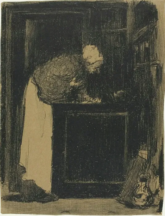 Framed Print : Old Woman at a Stove, 1893. Creator: Edouard Vuillard Framed Print : Old Woman at a Stove, 1893. Creator: Edouard Vuillard