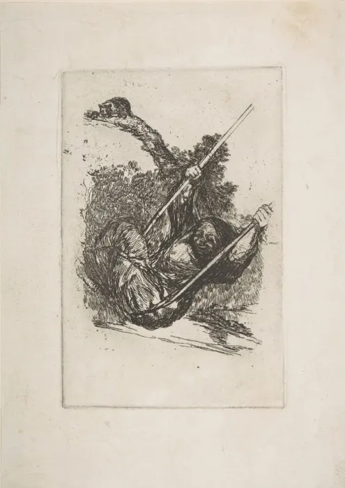 Framed Print : Old woman on a swing (Vieja columpiandose). n. d. Creator: Francisco Goya Framed Print : Old woman on a swing (Vieja columpiandose). n. d. Creator: Francisco Goya