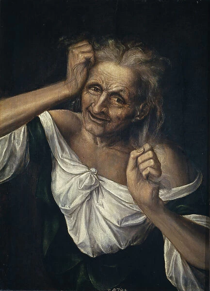 Old Woman Tearing at her Hair. Artist: Massys, Quentin (1466?1530)