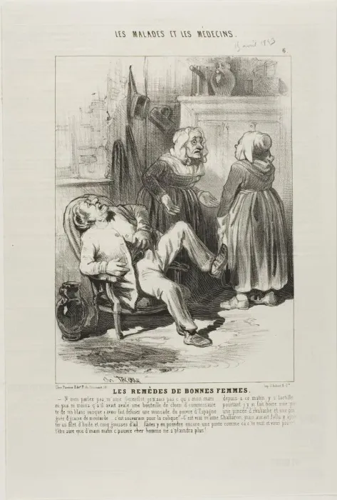 Framed Print : Old Womens Remedies (plate 6), 1843. Creator: Charles Emile Jacque Framed Print : Old Womens Remedies (plate 6), 1843. Creator: Charles Emile Jacque