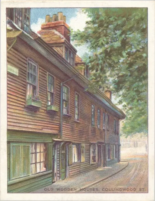 Framed Print : Old Wooden Houses, Collingwood St. 1929 Framed Print : Old Wooden Houses, Collingwood St. 1929