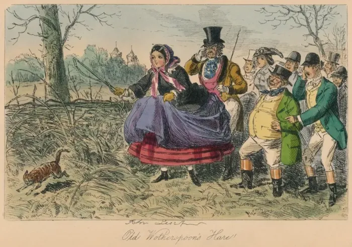 Framed Print : Old Wotherspoons Hare!, 1858. Artist: John Leech Framed Print : Old Wotherspoons Hare!, 1858. Artist: John Leech