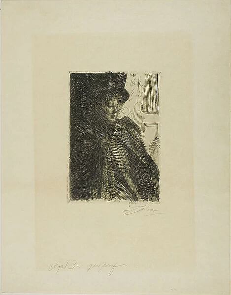 Olga Bratt, 1892. Creator: Anders Leonard Zorn