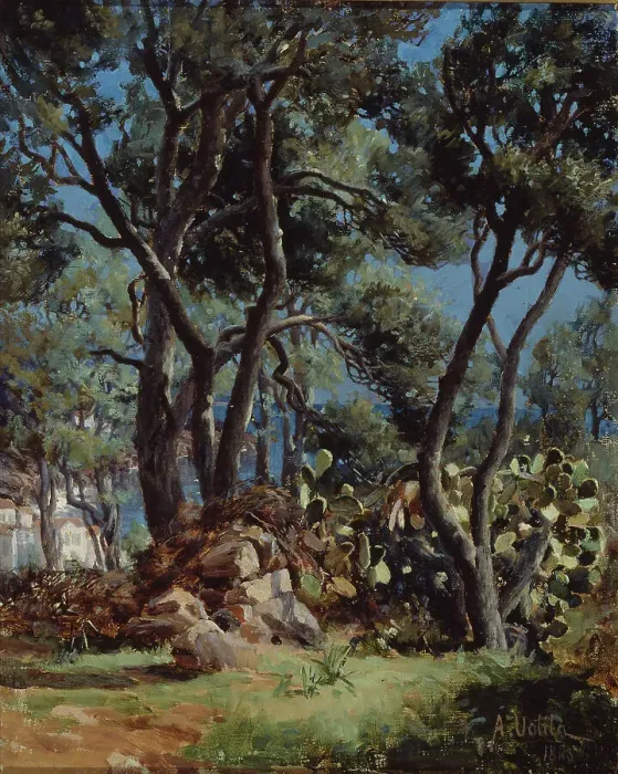 Framed Print : Olive grove, 1885. Creator: Aukusti Uotila Framed Print : Olive grove, 1885. Creator: Aukusti Uotila