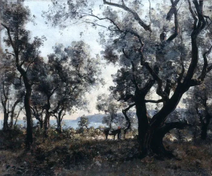 Framed Print : Olive Trees around Cap Martin, 1891. Artist: Emmanuel Lansyer Framed Print : Olive Trees around Cap Martin, 1891. Artist: Emmanuel Lansyer