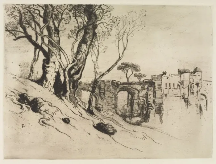 Framed Print : Olive Trees of the Riviera, c. 1875. Creator: Samuel Colman (American, 1832-1920) Framed Print : Olive Trees of the Riviera, c. 1875. Creator: Samuel Colman (American, 1832-1920)
