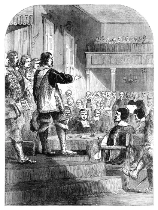 Framed Print : Oliver Cromwell (1599-1658) refusing to accept the crown, c1902 Framed Print : Oliver Cromwell (1599-1658) refusing to accept the crown, c1902