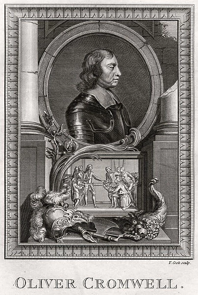 Oliver Cromwell, 1775. Artist: T Cook