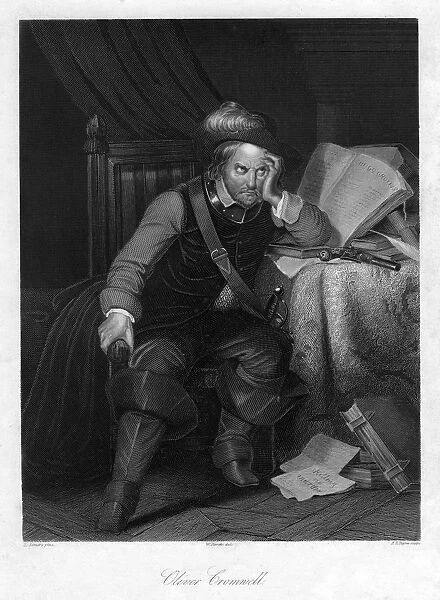 Oliver Cromwell with Killing no Murder, 1657, (19th century). Artist: AH Payne