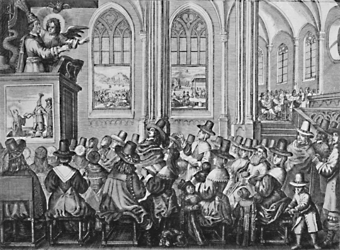 Framed Print : Oliver Cromwell Preaching, c1650, (1903)