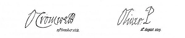 Oliver Cromwells signature, (1907). Artist: Oliver Cromwell