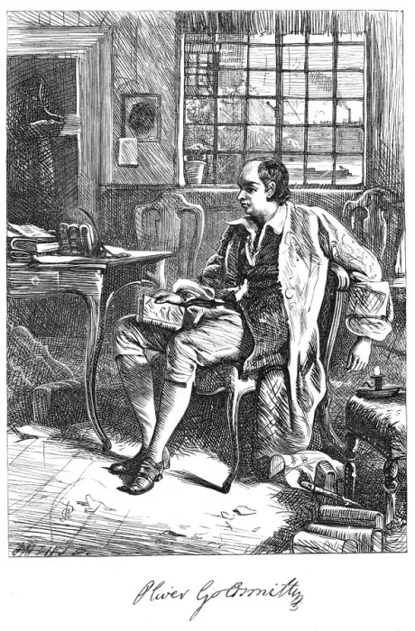 Framed Print : Oliver Goldsmith, 18th-century playwright, (c1860s) Framed Print : Oliver Goldsmith, 18th-century playwright, (c1860s)