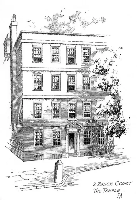 Framed Print : Oliver Goldsmiths house, 2 Brick Court, Temple, London, 1912. Artist: Frederick Adcock