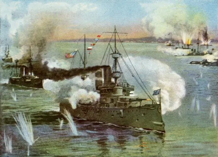 Framed Print : The Olympia at Manila, 1898 Framed Print : The Olympia at Manila, 1898