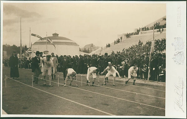Olympic Games, 1896. Preparation for the 100-meter race, 1896
