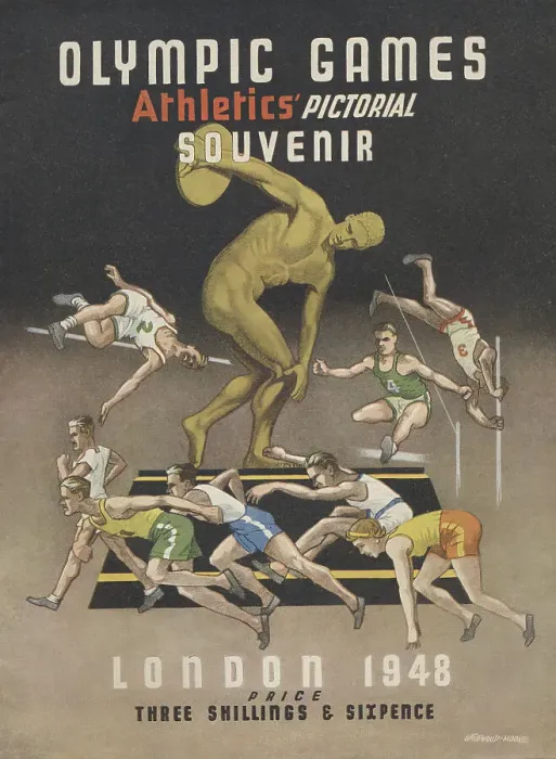 Framed Print : Olympic Games - Athletics Pictorial Souvenir - London 1948 - front cover, 1948. Creator: Unknown Framed Print : Olympic Games - Athletics Pictorial Souvenir - London 1948 - front cover, 1948. Creator: Unknown