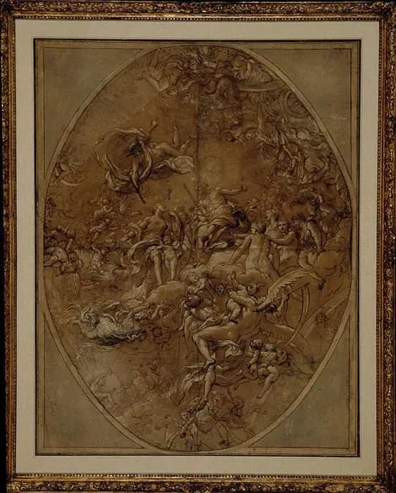Framed Print : Olympus, 1743 / 1744. Creator: Lorenzo De Ferrari Framed Print : Olympus, 1743 / 1744. Creator: Lorenzo De Ferrari