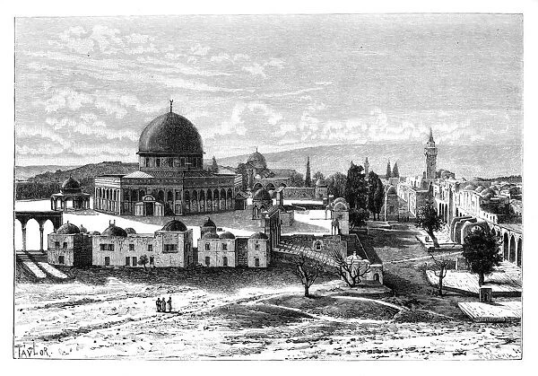 Omars Mosque, Jerusalem, Israel, 1895. Artist: Armand Kohl