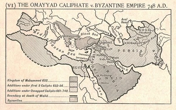 The Omayyad Caliphate v. Byzantine Empire, circa 748 A. D. c1915. Creator: Emery Walker Ltd