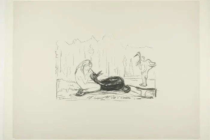 Framed Print : Omega and the Deer, 1908 / 09. Creator: Edvard Munch Framed Print : Omega and the Deer, 1908 / 09. Creator: Edvard Munch
