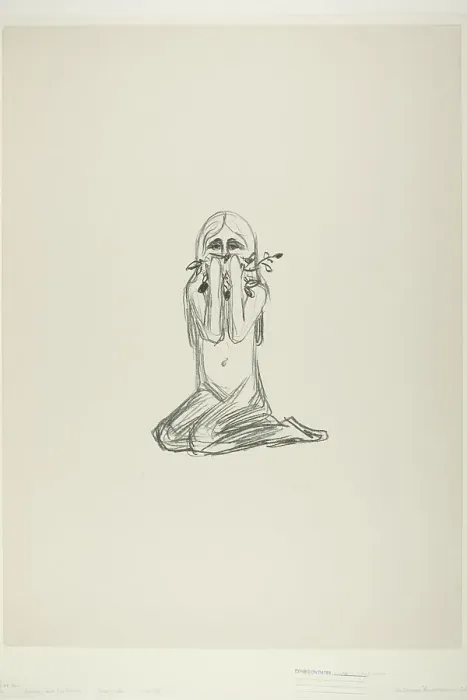 Framed Print : Omega and the Flower, 1908 / 09. Creator: Edvard Munch Framed Print : Omega and the Flower, 1908 / 09. Creator: Edvard Munch