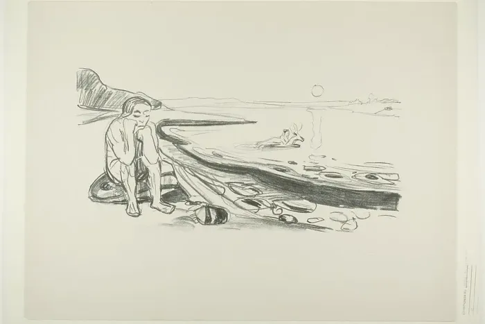 Framed Print : Omega's Flight, 1908 / 09. Creator: Edvard Munch