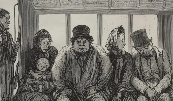 Framed Print : The Omnibus: Interior of the Omnibus. Creator: Honore Daumier (French, 1808-1879) Framed Print : The Omnibus: Interior of the Omnibus. Creator: Honore Daumier (French, 1808-1879)