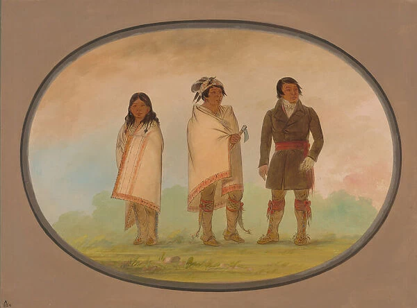 Oneida Chief, His Sister, and a Missionary, 1861  /  1869. Creator: George Catlin