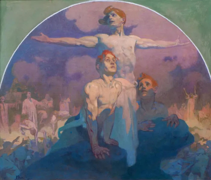Framed Print : By ones own strength I, 1911. Artist: Mucha, Alfons Marie (1860-1939) Framed Print : By ones own strength I, 1911. Artist: Mucha, Alfons Marie (1860-1939)